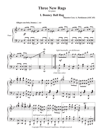 Three New Rags for piano
