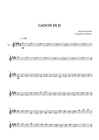 Canon in D | Pachelbel | Trumpet in Bb