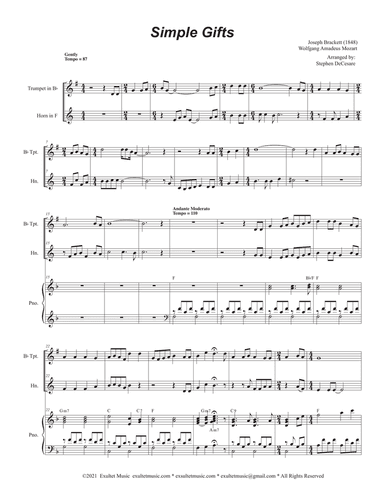 Simple Gifts (Duet for Bb-Trumpet and French Horn)