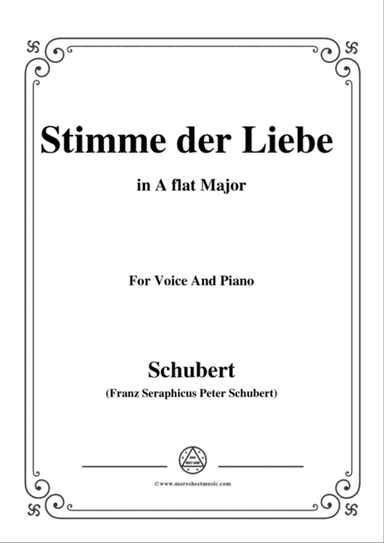 Schubert-Stimme der Liebe,D.418,in A flat Major,for voice and piano