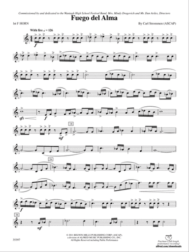 Fuego del Alma: 1st F Horn
