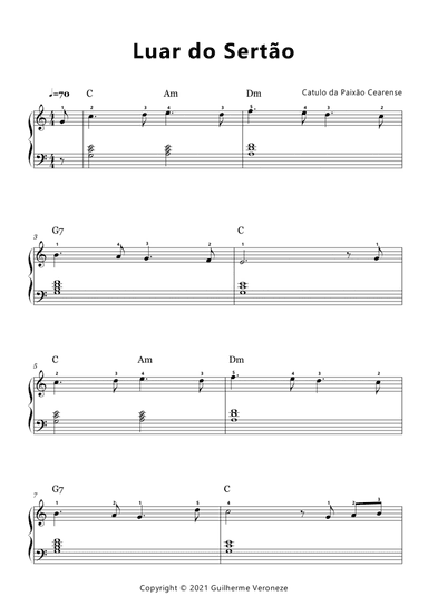 Luar do Sertão (Easy piano)