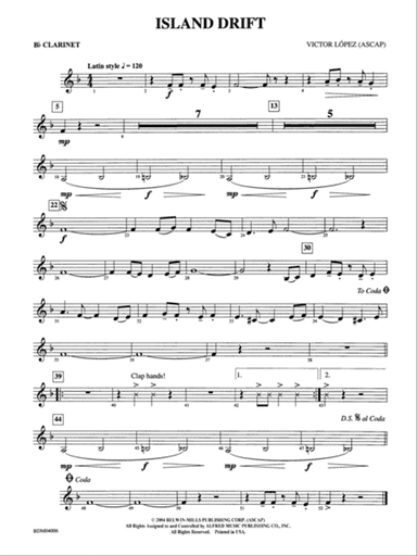 Island Drift: 1st B-flat Clarinet