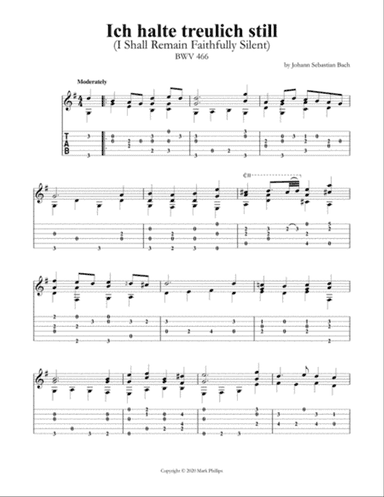 Ich halte treulich still (I Shall Remain Faithfully Silent) BWV 466
