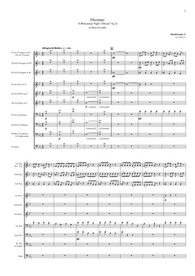 Overture “A Midsummer Night's Dream” Op. 21 for Brass Ensemble