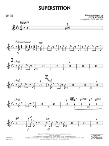 Superstition (arr. Paul Murtha) - Guitar