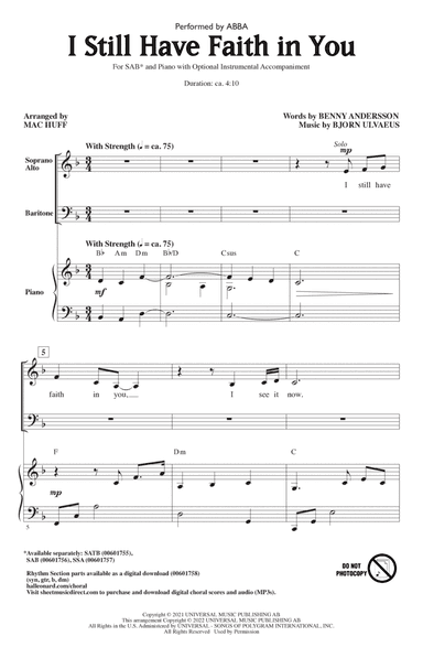 I Still Have Faith In You (arr. Mac Huff)