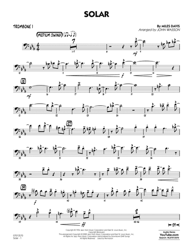 Solar (arr. John Wasson) - Trombone 1