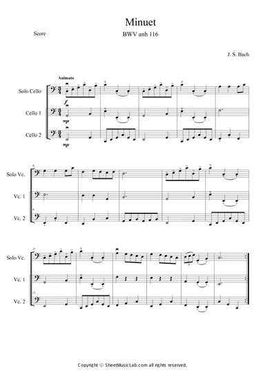 Minuet BWV anh 116 in C