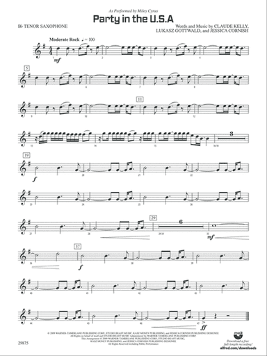 Party in the U.S.A.: B-flat Tenor Saxophone