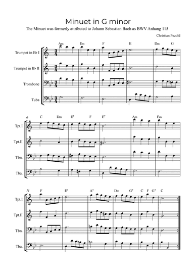 Minuet In G minor (with chords)