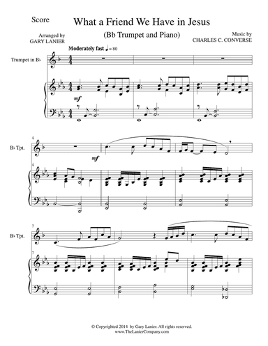 WHAT A FRIEND WE HAVE IN JESUS (Bb Trumpet/Piano and Trp Part)