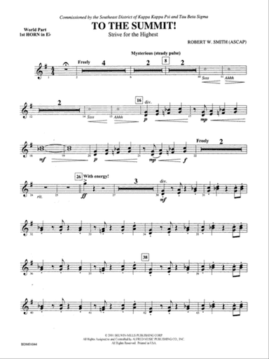 To the Summit! (Strive for the Highest): (wp) 1st Horn in E-flat