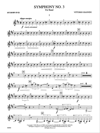 Symphony No. 3 for Band: WP 1st Horn in E-flat