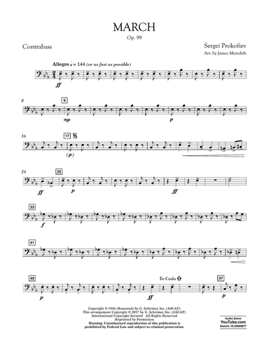 March, Op. 99 - Contrabass