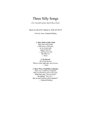 Three Silly Songs