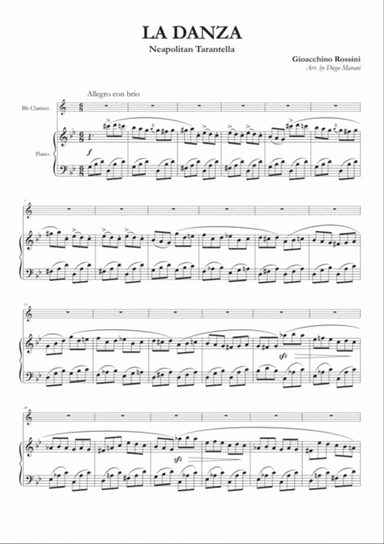La Danza (Neapolitan Tarantella) for Clarinet and Piano