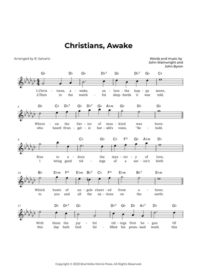 Christians, Awake (Key of G-Flat Major)