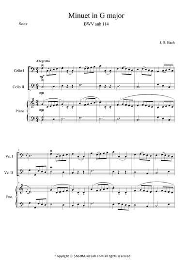 Minuet in G Major BWV anh 114 (in C)