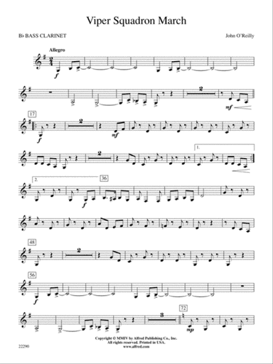 Viper Squadron March: B-flat Bass Clarinet