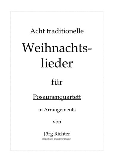 8 German Christmas Songs for Trombone Quartet
