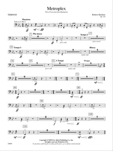 Metroplex: Three Postcards from Manhattan: Timpani