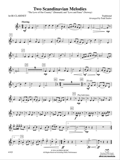 Two Scandinavian Melodies: 1st B-flat Clarinet
