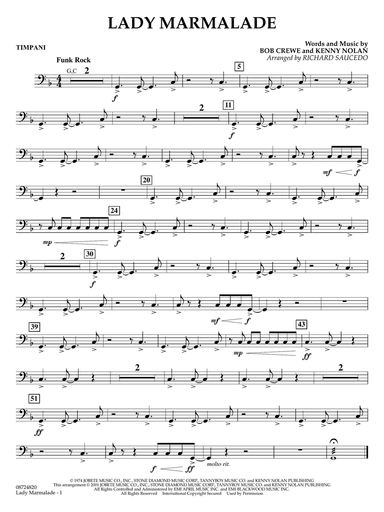 Lady Marmalade (from Moulin Rouge) (arr. Richard Saucedo) - Timpani