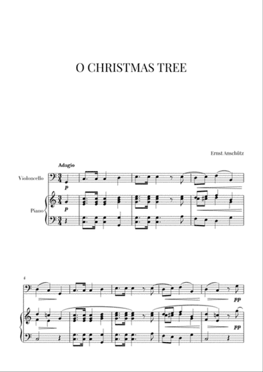 O Christmas Tree for for Cello and Piano