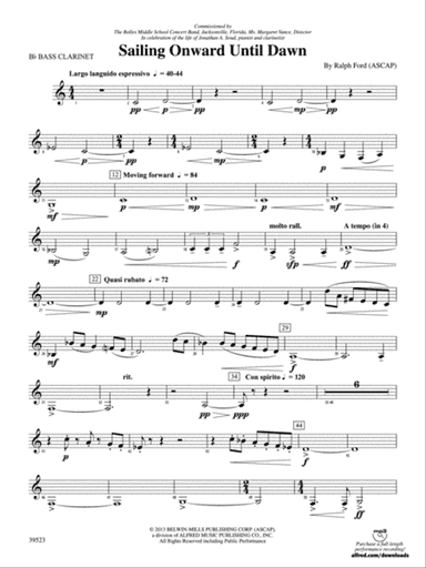 Sailing Onward Until Dawn: B-flat Bass Clarinet