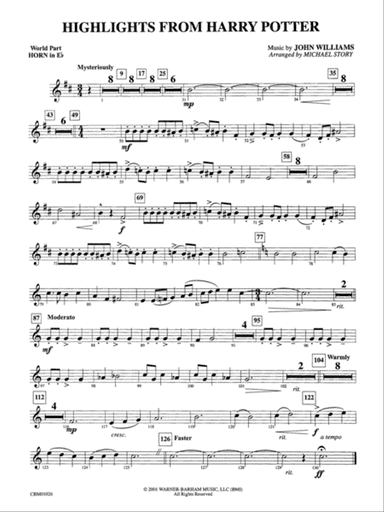 Harry Potter, Highlights from: (wp) 1st Horn in E-flat