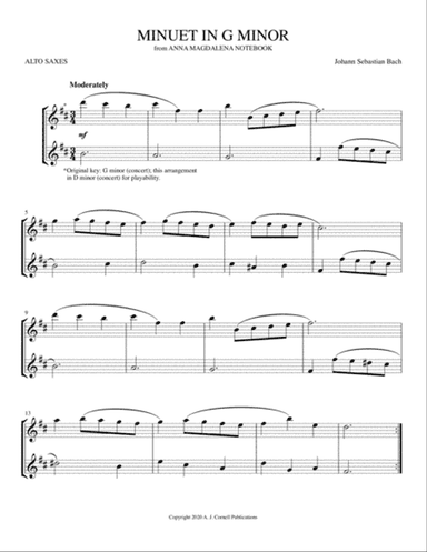 Minuet in G Minor (from Anna Magdalena Notebook)