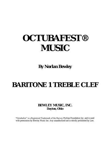 Octubafest Baritone 1 Treble Clef Part Book - Tuba/Euphonium Quartet