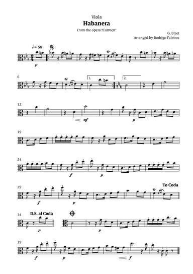 Habanera (for solo viola)