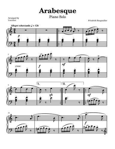 Arabesque Piano Solo