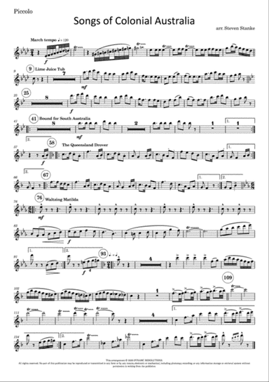 Songs of Colonial Australia - Wind Band/Parts