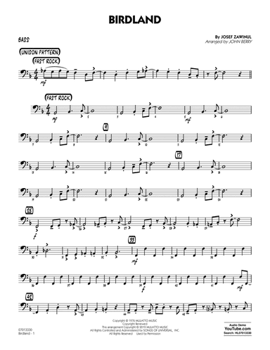 Birdland (arr. John Berry) - Bass
