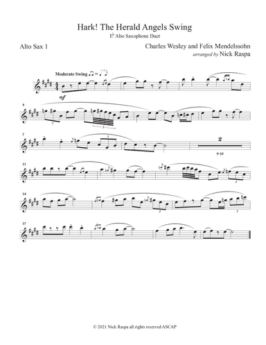 Hark! The Herald Angels Swing (Alto Sax Duet) Alto Sax 1 part