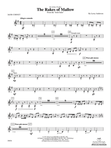 The Rakes of Mallow (from the Irish Suite): 3rd B-flat Cornet