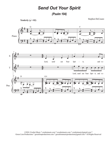 Send Out Your Spirit (Psalm 104) (2-part choir - (Soprano and Tenor)