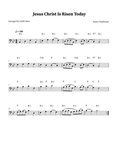 Jesus Christ Is Risen Today - Trombone (+ chords)