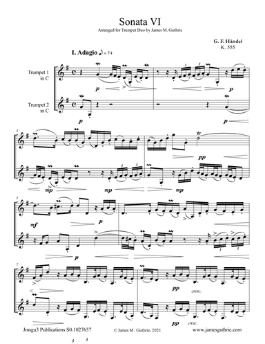 Handel: Sonata No. 6 for Trumpet Duo