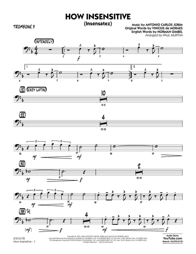 How Insensitive (Insensatez) - Trombone 3