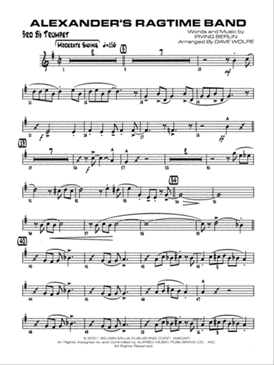 Alexander's Ragtime Band: 3rd B-flat Trumpet