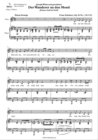Der Wanderer an den Mond, Op. 80 No. 1 (D. 870) (E minor)