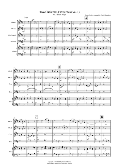 2 Christmas Favourites for Double Reed Quartet (volume one)