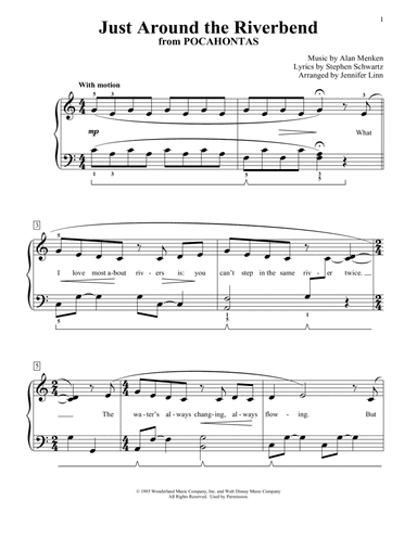 Just Around The Riverbend (from Pocahontas) (arr. Jennifer Linn)