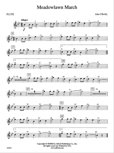 Meadowlawn March: Flute