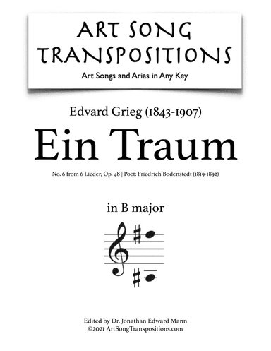 GRIEG: Ein Traum, Op. 48 no. 6 (transposed to B major)