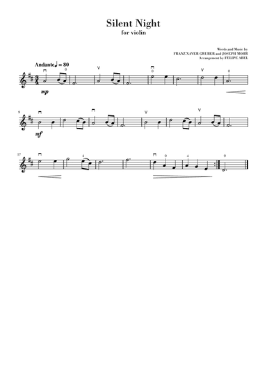 Silent Night (for Violin) - Easy Version